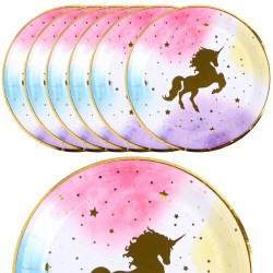 Zestaw Kubeczki Talerzyki papierowe jednorożec unicorn