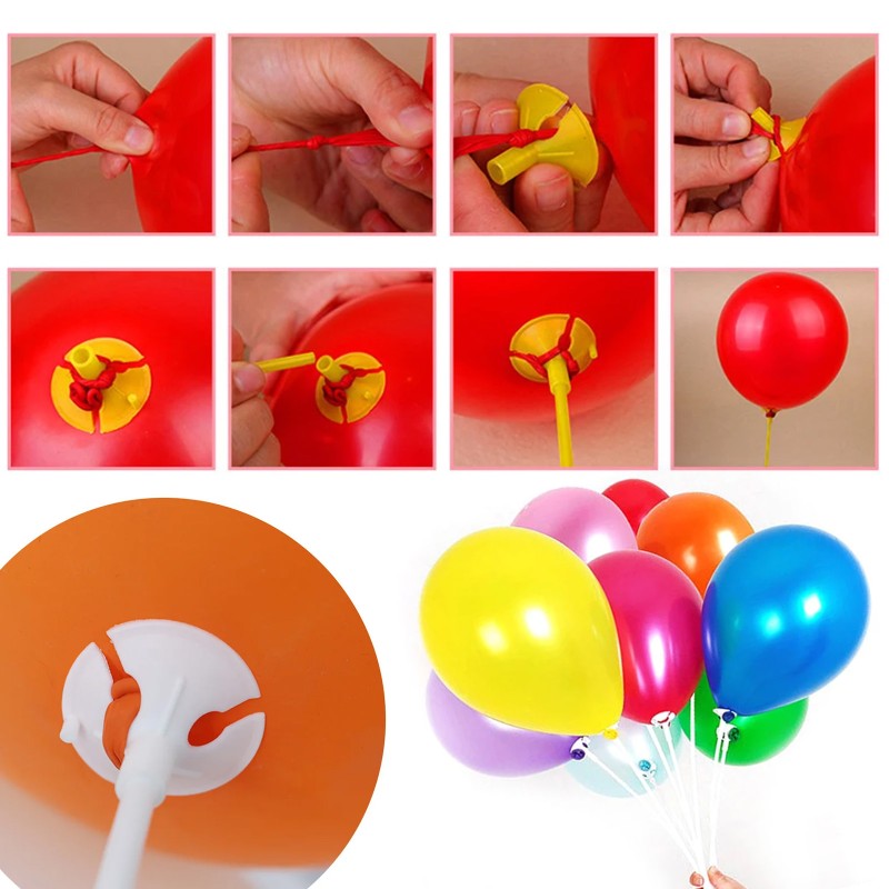 Patyczki papierowe do balonów Czerwone 10 szt. 40 cm