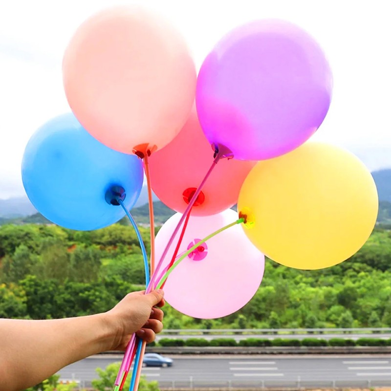 Patyczki papierowe do balonów Zielone 10szt 39cm