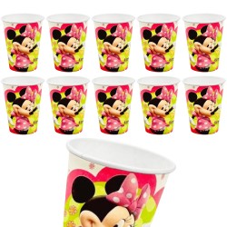 Myszka Minnie Zestaw talerzyki kubeczki trąbki papierowe 36 szt.