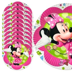 Myszka Minnie Zestaw talerzyki kubeczki trąbki papierowe 36 szt.