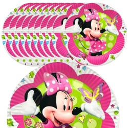 Myszka Minnie Zestaw talerzyki kubeczki trąbki papierowe 36 szt.