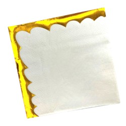 Serwetki papierowe białe złote retro 10 szt. 33x33 cm