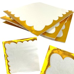 Serwetki papierowe białe złote retro 10 szt. 33x33 cm