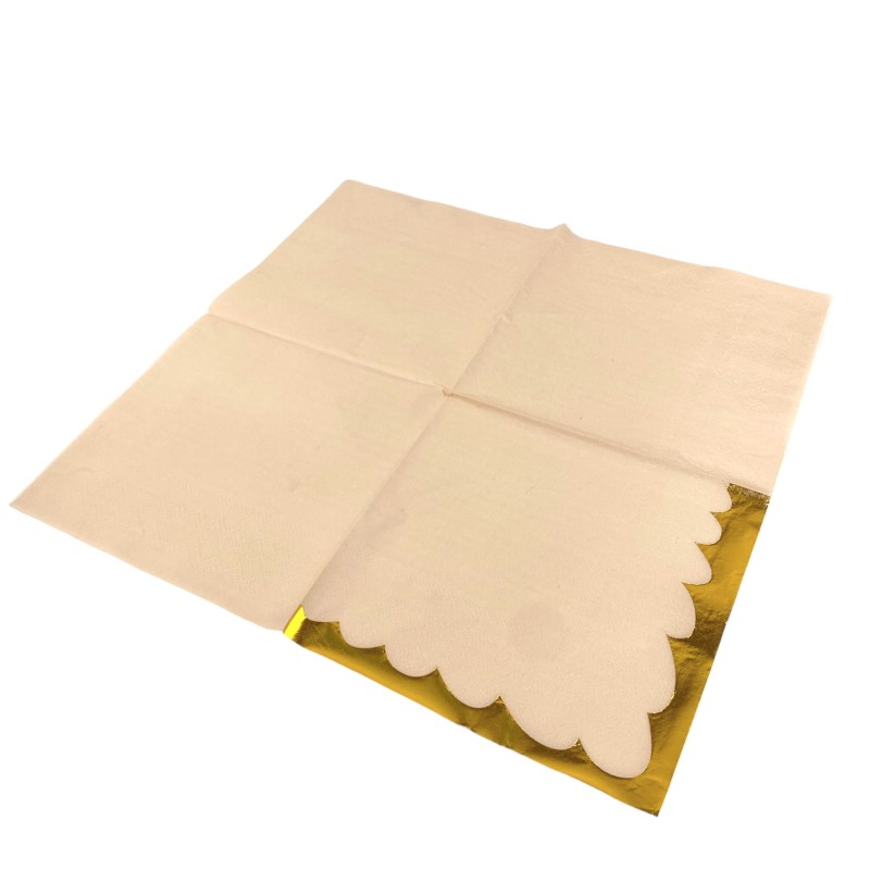 Serwetki Papierowe Kremowe Złoty Retro 10 szt.