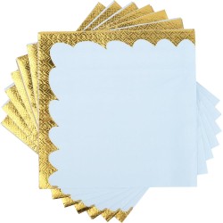 Serwetki papierowe niebieskie złoty retro 10 szt.