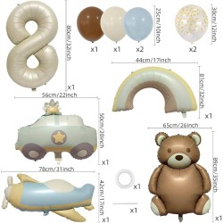 Zestaw Miś pastel retro boho