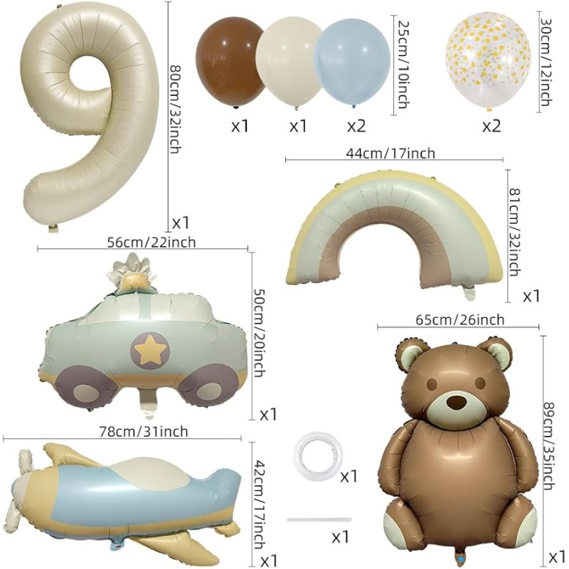 Zestaw Miś pastel retro boho