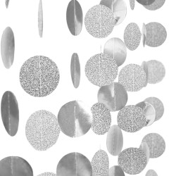 Girlanda srebrna z papierowych kółek 3D 4m