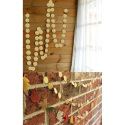 Girlanda 4m złota papierowe kółka brokatowe konfetti dekoracja 3D