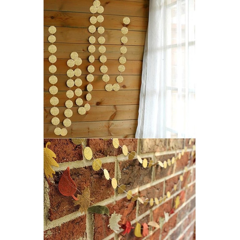 Girlanda 4m złota papierowe kółka brokatowe konfetti dekoracja 3D