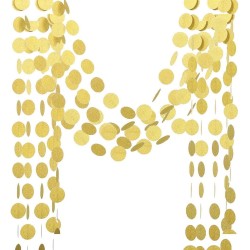 Girlanda 4m złota papierowe kółka brokatowe konfetti dekoracja 3D