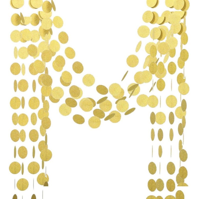 Girlanda 4m złota papierowe kółka brokatowe konfetti dekoracja 3D