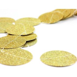 Girlanda 4m złota papierowe kółka brokatowe konfetti dekoracja 3D