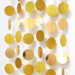 Girlanda 4m złota papierowe kółka brokatowe konfetti dekoracja 3D