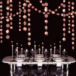 Girlanda 4m złoty róż papierowe kółka brokatowe konfetti Rose Gold 3D