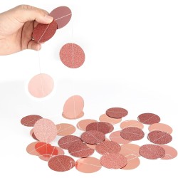 Girlanda 4m złoty róż papierowe kółka brokatowe konfetti Rose Gold 3D