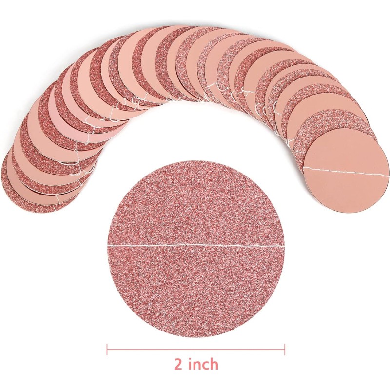 Girlanda 4m złoty róż papierowe kółka brokatowe konfetti Rose Gold 3D