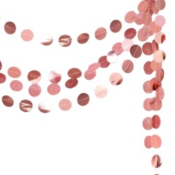 Girlanda 4m złoty róż papierowe kółka brokatowe konfetti Rose Gold 3D