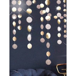 Girlanda 4m szampański róż papierowe kółka brokatowe konfetti dekoracja 3D