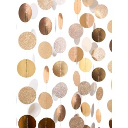 Girlanda 4m szampański róż papierowe kółka brokatowe konfetti dekoracja 3D