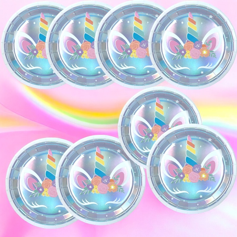 Zestaw kubeczki i talerzyki naczynia jednorazowe jednorożec