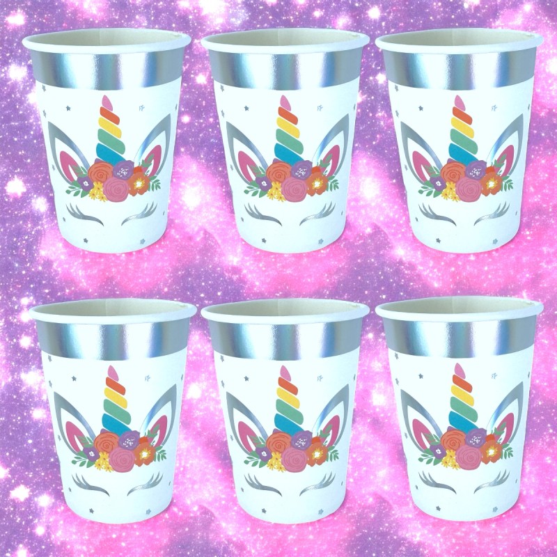 Zestaw kubeczki i talerzyki naczynia jednorazowe jednorożec