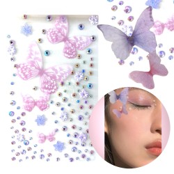 Naklejki kryształki motylki FaceGem