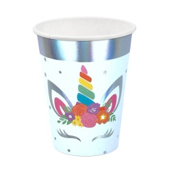 Zestaw kubeczki i talerzyki naczynia jednorazowe jednorożec