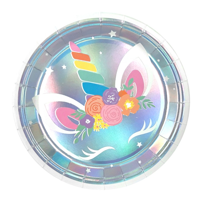 Zestaw kubeczki i talerzyki naczynia jednorazowe jednorożec