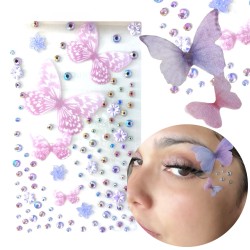 Naklejki kryształki motylki FaceGem