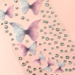Naklejki kryształki motylki FaceGem