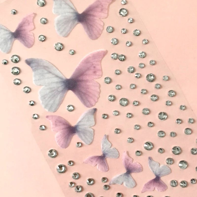 Naklejki kryształki motylki FaceGem