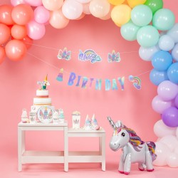 Banner Girlanda Happy Birthday Jednorożec 250 cm