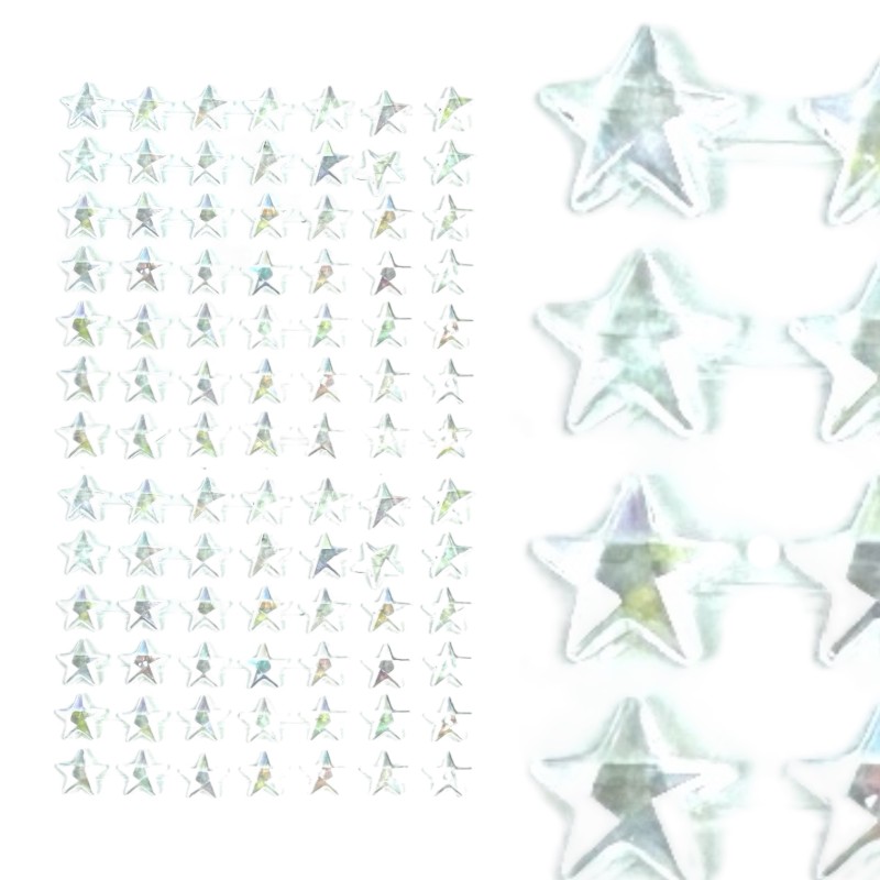 Naklejki kryształki HQ gwiazdki holo DIY