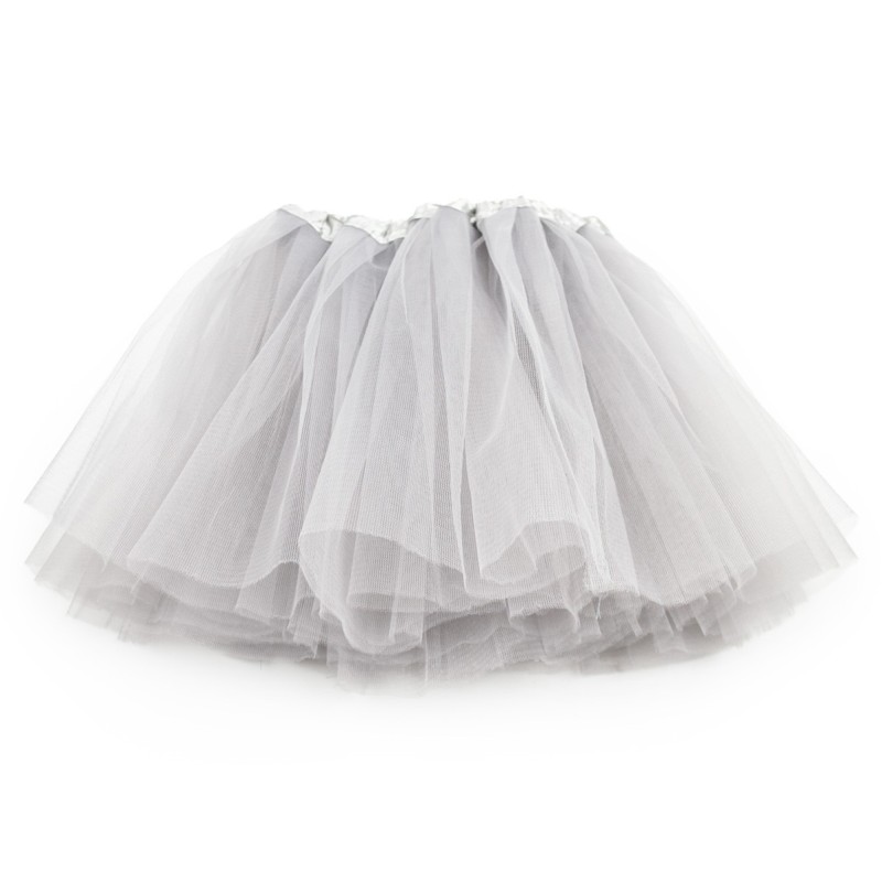 Szara spódniczka w stylu tutu. Trzy warstwy tiulu.