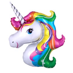Zestaw balonów urodzinowych cyfra 80cm Jednorożec