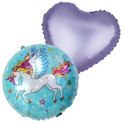 Zestaw balonów urodzinowych cyfra 80cm Jednorożec