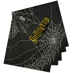 Serwetki Napis Halloween Pająk Pajęczyna papierowe 12szt