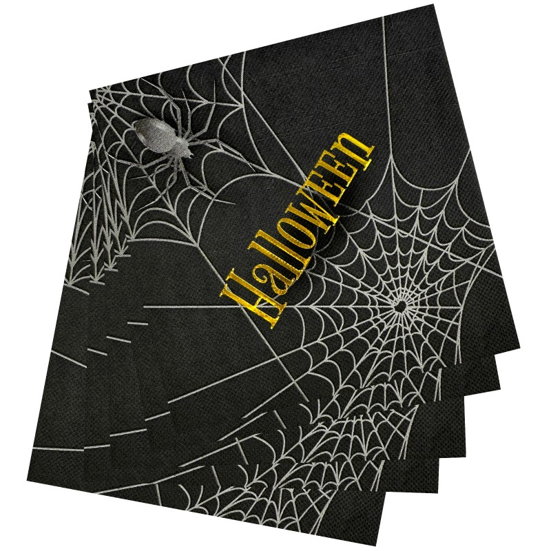Serwetki Napis Halloween Pająk Pajęczyna papierowe 12szt