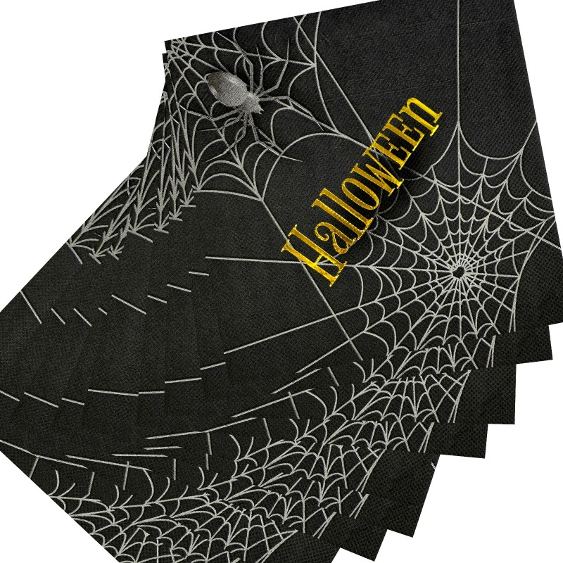 Serwetki Napis Halloween Pająk Pajęczyna papierowe 12szt