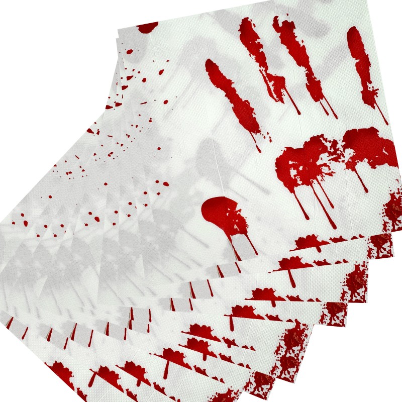 Serwetki Krwawa Dłoń Halloween Krew papierowe 12szt