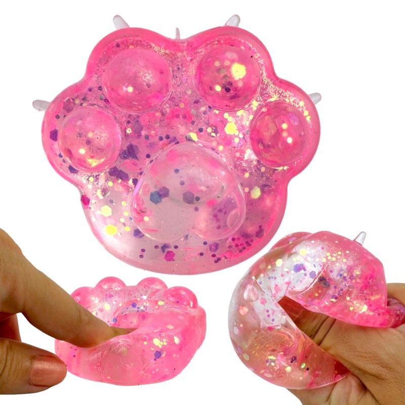 Gniotek Sensoryczny GEL KOTEK Kocia Łapka brokatowy