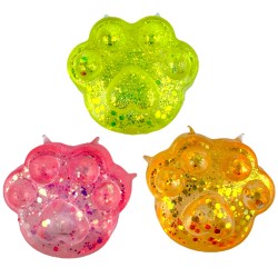 Gniotek Sensoryczny GEL KOTEK Kocia Łapka brokatowy