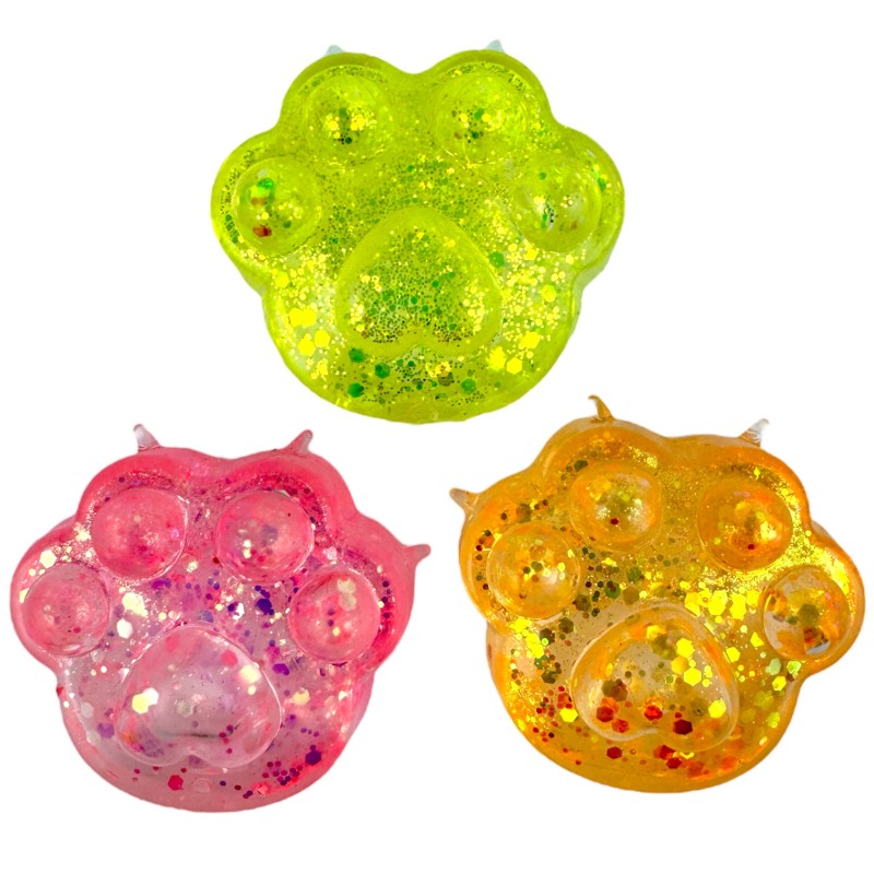 Gniotek Sensoryczny GEL KOTEK Kocia Łapka brokatowy