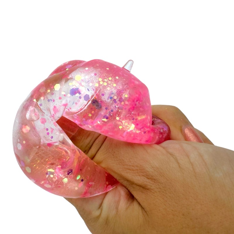 Gniotek Sensoryczny GEL KOTEK Kocia Łapka brokatowy