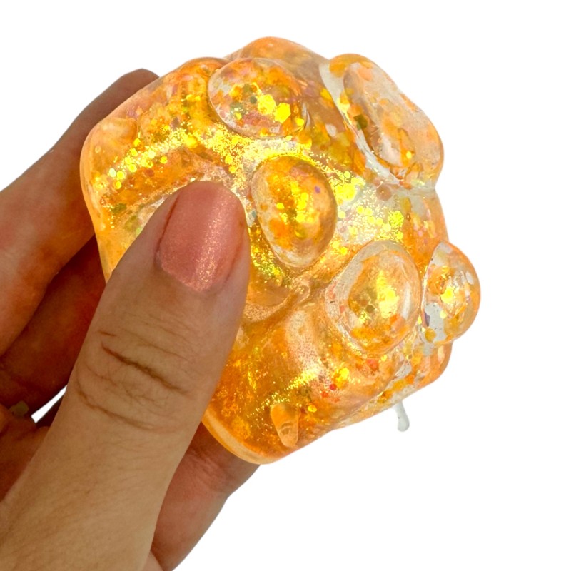 Gniotek Sensoryczny GEL KOTEK Kocia Łapka brokatowy