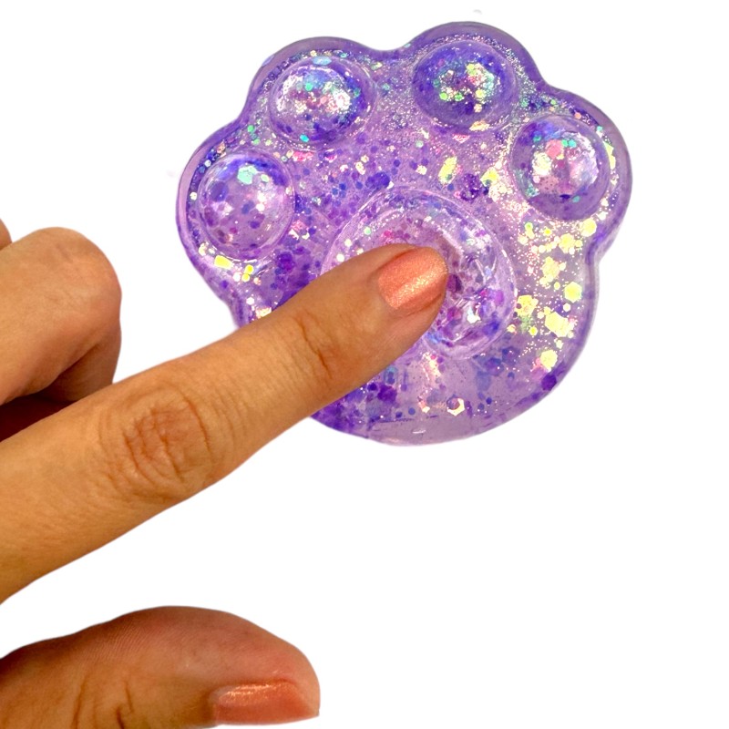 Gniotek Sensoryczny GEL KOTEK Kocia Łapka brokatowy