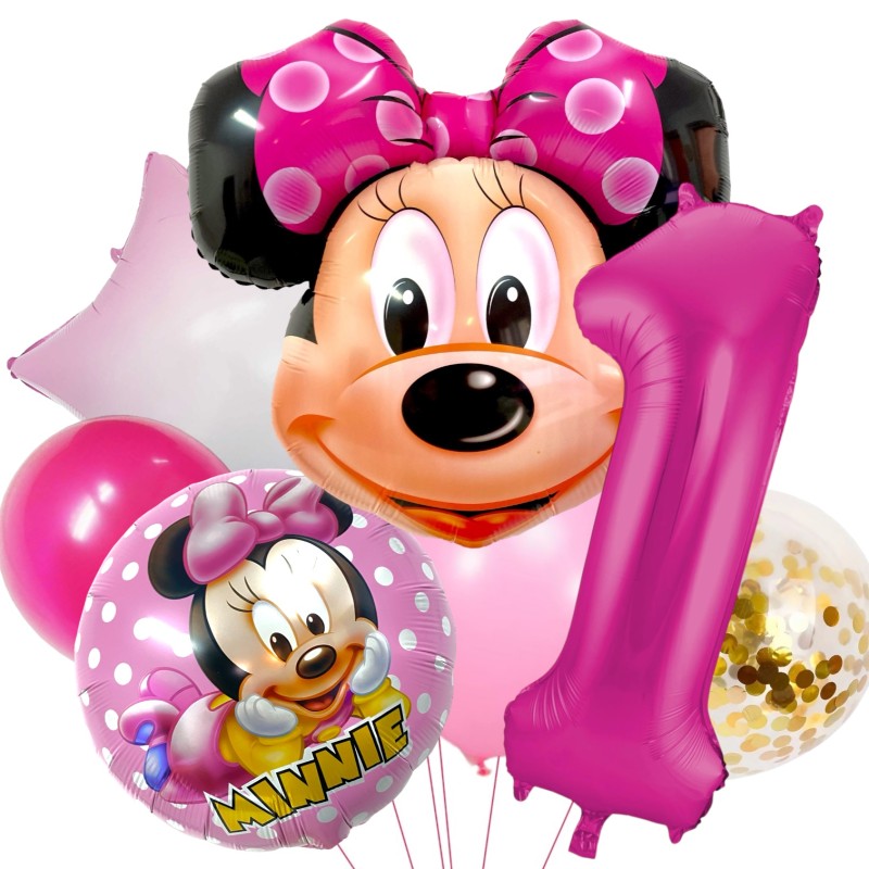 Zestaw balonów urodzinowych Minnie Mini Myszka