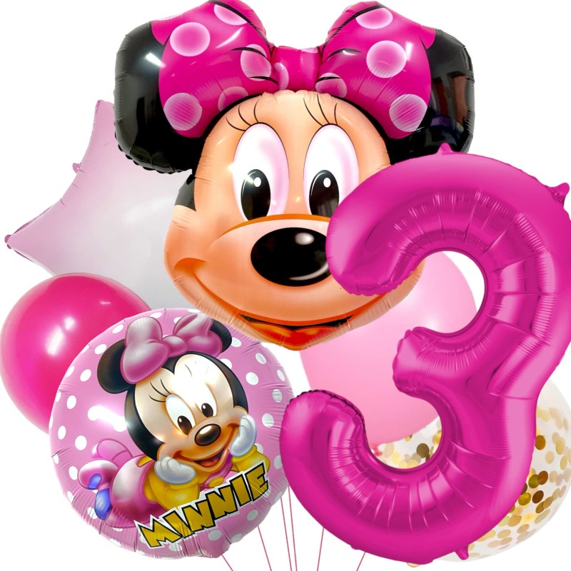 Zestaw balonów urodzinowych Minnie Mini Myszka